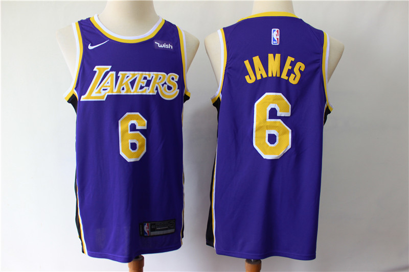 Men Los Angeles Lakers #6 James purple game NBA Nike Jerseys2->atlanta braves->MLB Jersey